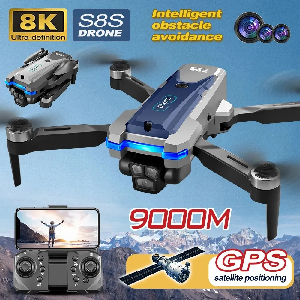 S8S Drone lipat 5G Wifi 8K HD, - Drone Gimbal Brushless ulasan dan harga